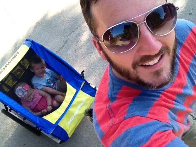Deacon, Phoebe and Daddy go for a bike ride in the nice weather we're having.